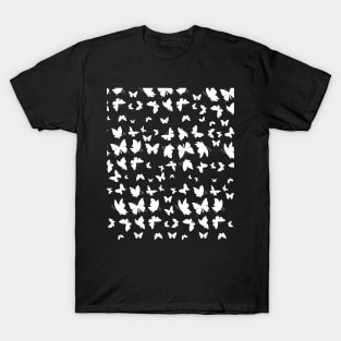 Butterfly Pattern - Black And White Outline T-Shirt